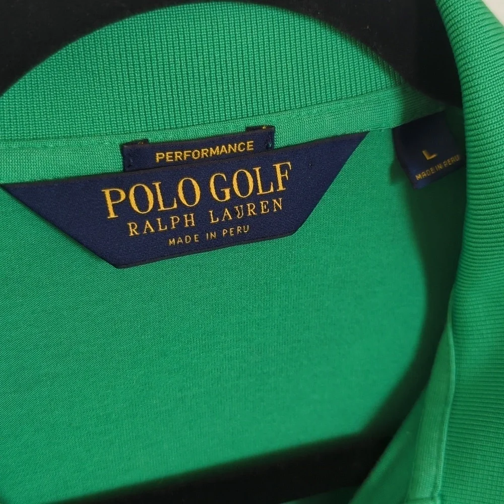 Polo Golf Ralph Lauren green performance polo shirt pima cotton men's size L